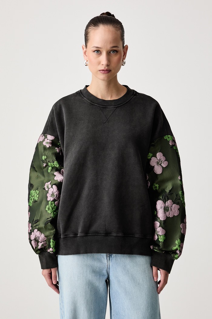 Essentiel Antwerp Bluza damska z bawełną Kueer szary Kueer.K1CH