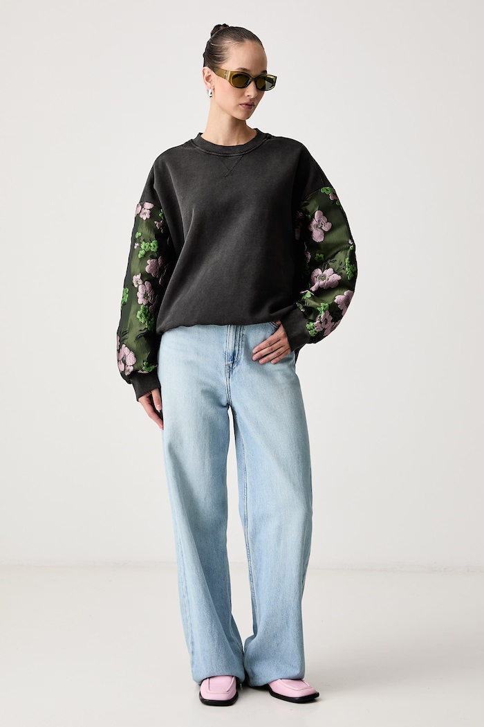Essentiel Antwerp Bluza damska z bawełną Kueer Kueer.K1CH szary AW26