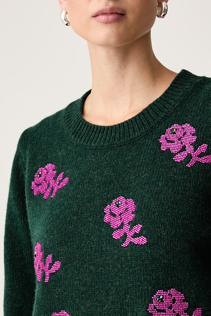 Sweter damski wełniany Korine Essentiel Antwerp Korine.K3FW zielony