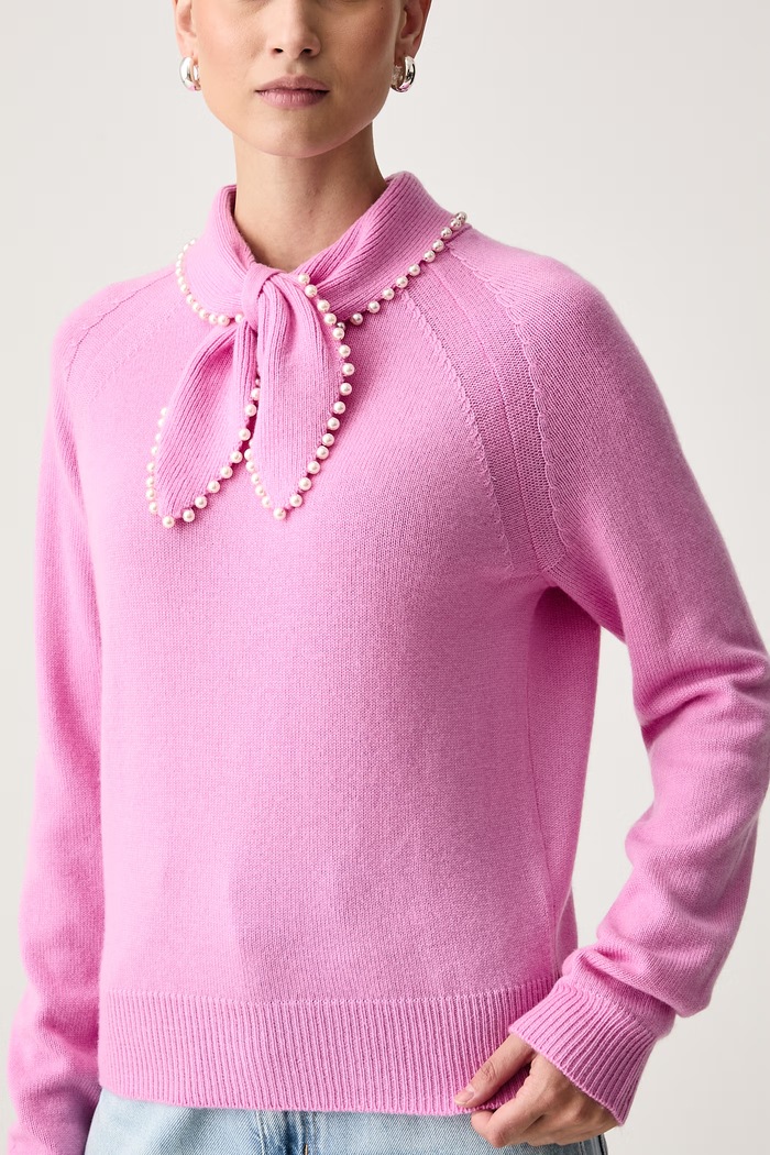 Sweter damski wełniany Kasa Essentiel Antwerp Kasa.K3MN różowy