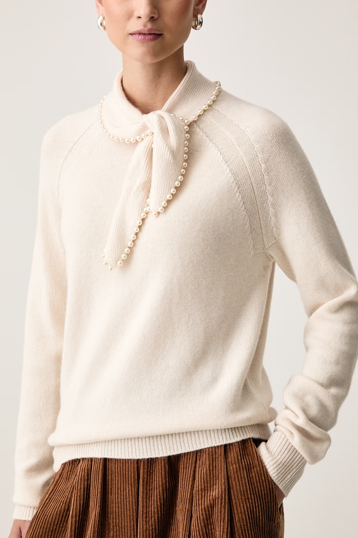 Sweter damski wełniany Kasa Essentiel Antwerp Kasa.K1OW beżowy