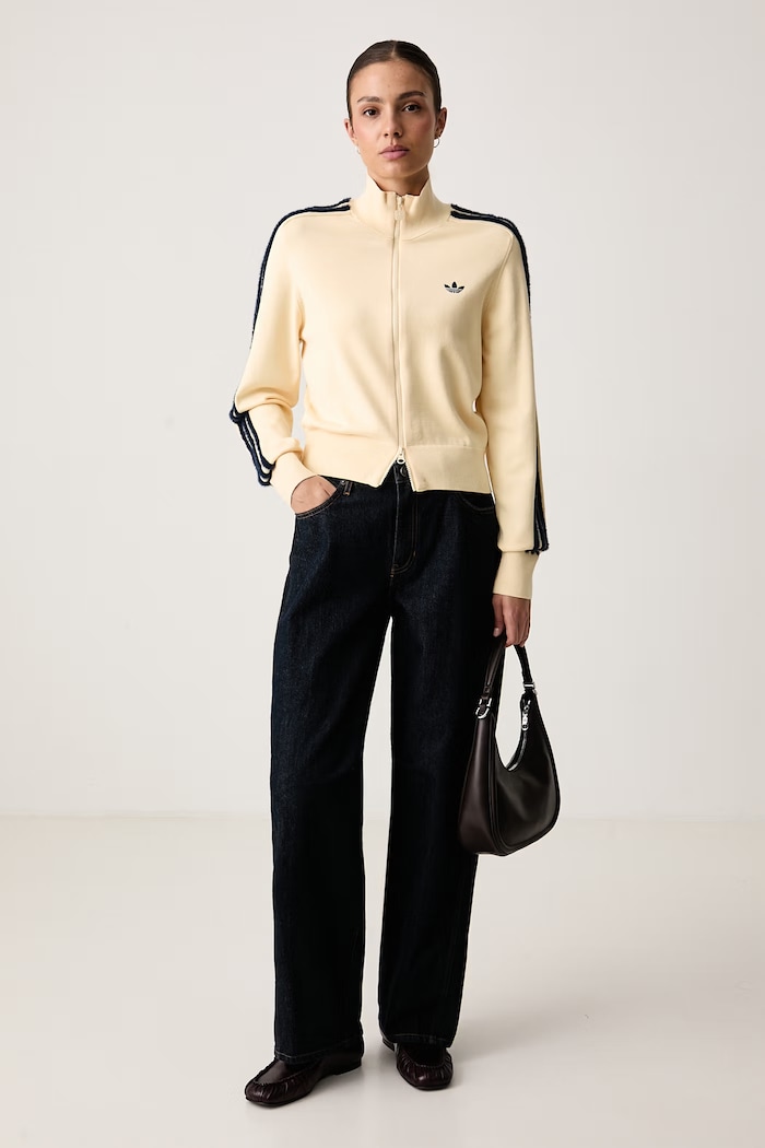 adidas Originals Cardigan da donna con viscosa Knitted Firebird KS6797 giallo AW26