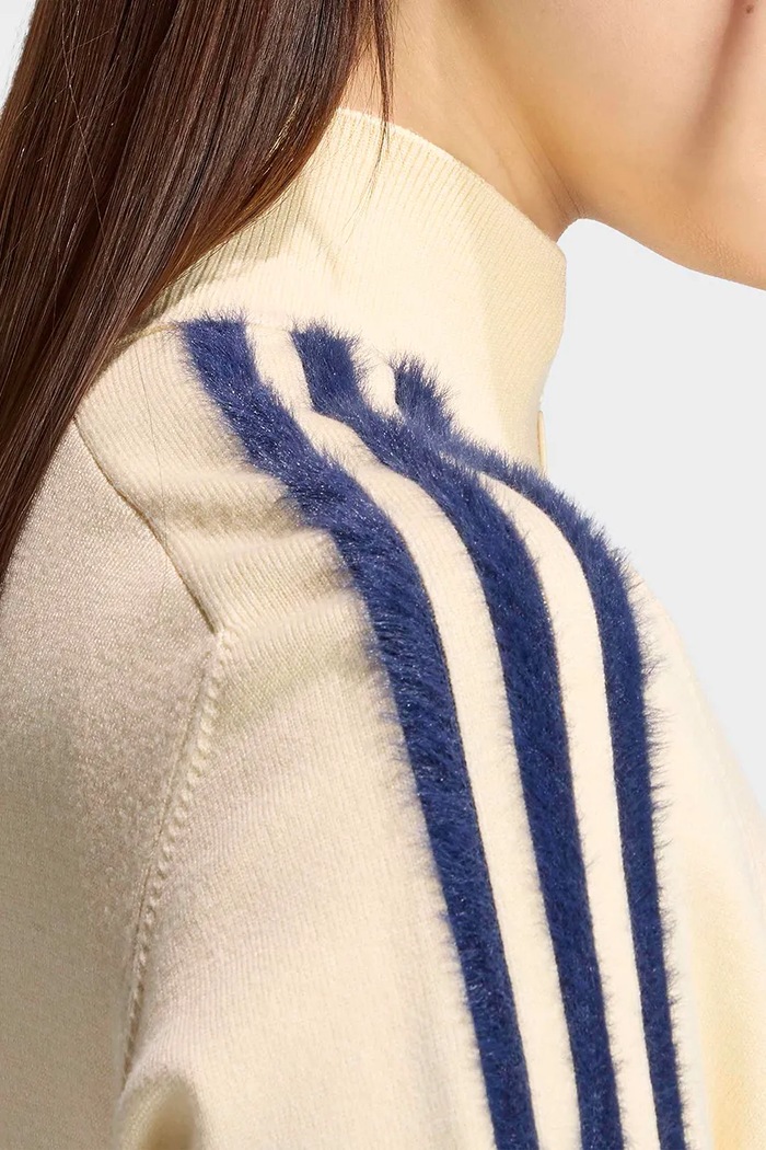 Sveter na gombíky dámsky s viskózou Knitted Firebird adidas Originals žltá KS6797