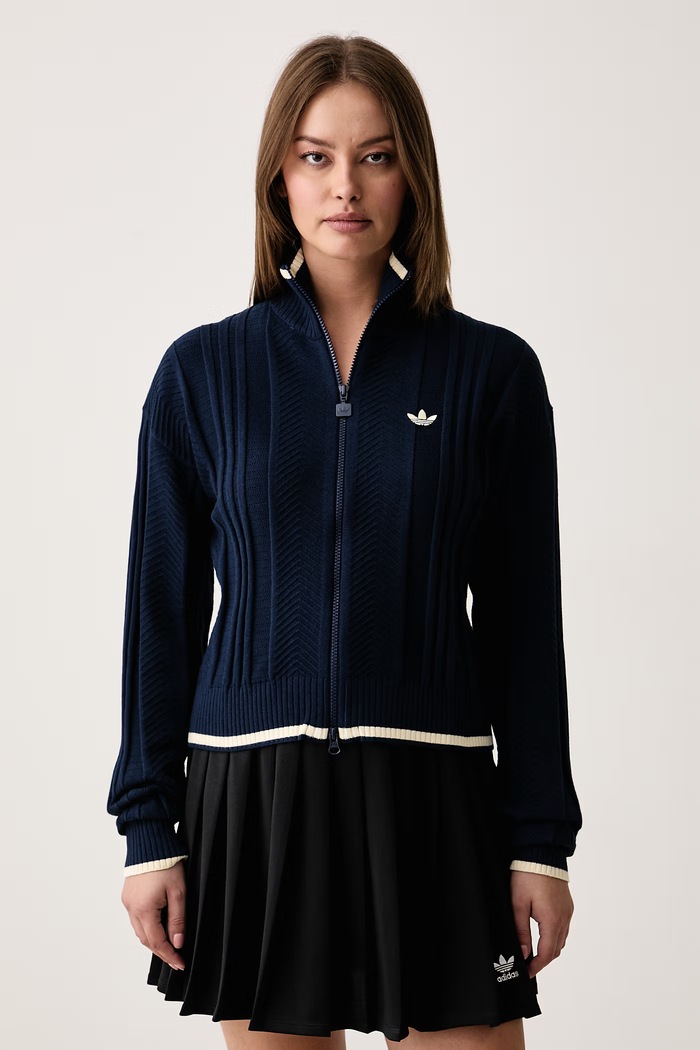 adidas Originals Kardigan damski Cable Knit Firebird niebieski KT1864