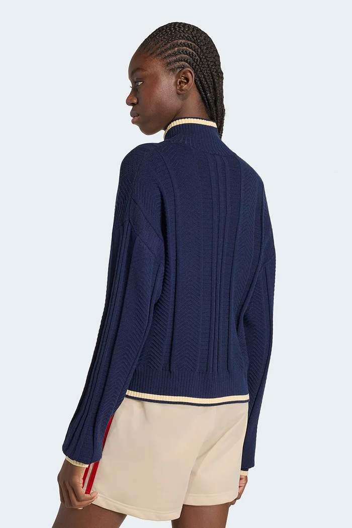 adidas Originals Kardigan dámský Cable Knit Firebird KT1864 modrá AW26
