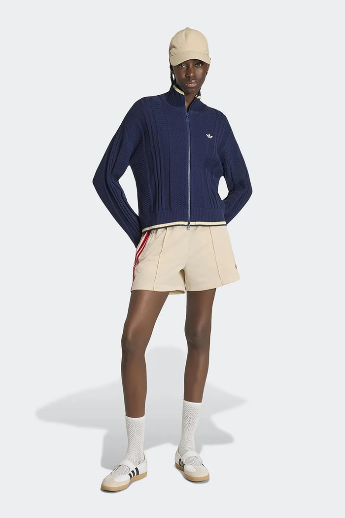 Oblečení adidas Originals Kardigan dámský Cable Knit Firebird KT1864 modrá