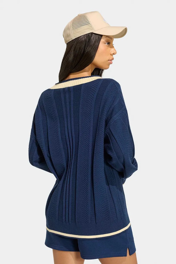 adidas Originals Kardigán dámsky s viskózou KT1859 modrá AW26