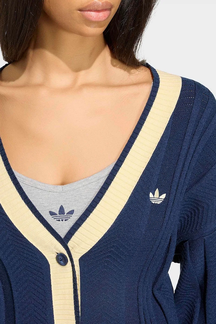Kardigán dámsky s viskózou adidas Originals KT1859 modrá