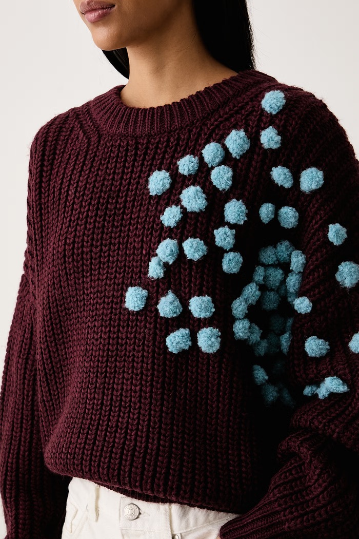 Sweter damski z dodatkiem wełny Kostar Essentiel Antwerp Kostar.SM11 bordowy