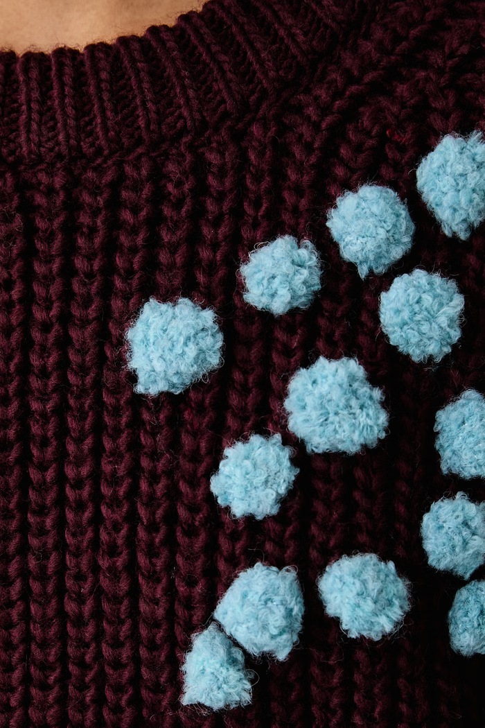 Sweter damski z dodatkiem wełny Kostar Essentiel Antwerp bordowy Kostar.SM11