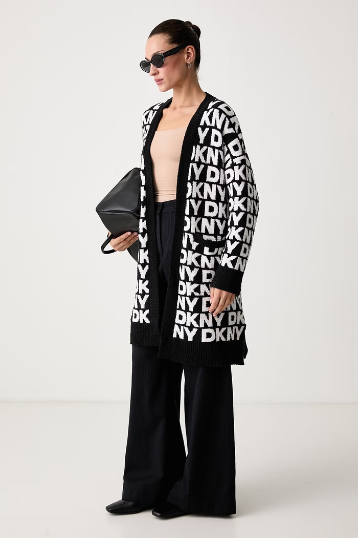 DKNY Kardigan damski YI00144 czarny AW26