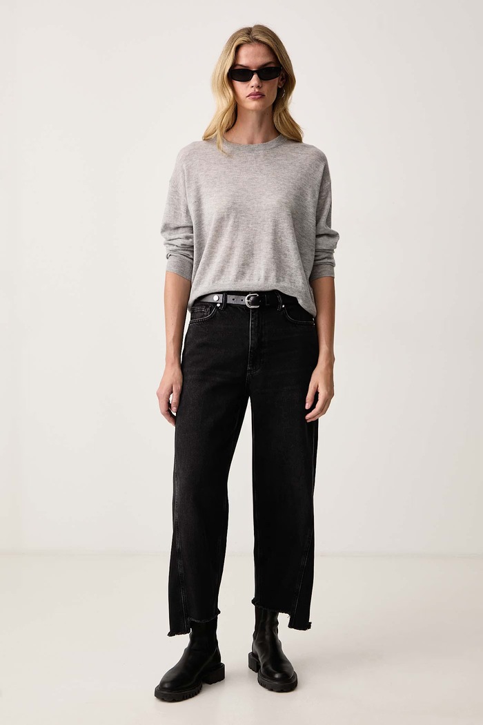 Zadig&Voltaire Sweter damski kaszmirowy SWAPY KWSW03019 szary AW26