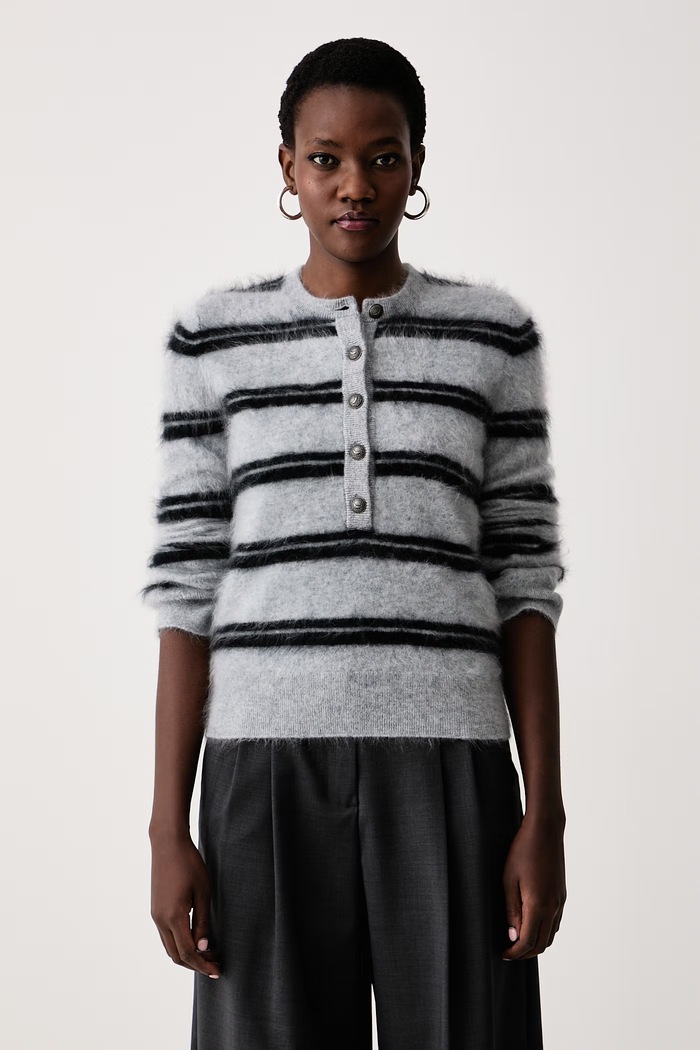 Zadig&Voltaire Sweter damski kaszmirowy MANDALA szary KWSW03015
