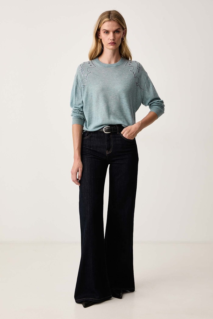 Zadig&Voltaire Sveter dámsky kašmírový SWAPY KWSW03032 modrá AW26