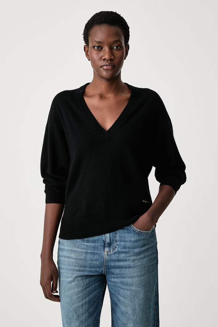 Zadig&Voltaire Πουλόβερ γυναικείο με προσθήκη μαλλιού και κασμίρ SOULU μαύρο KWSW03072