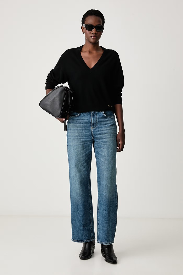 Zadig&Voltaire Πουλόβερ γυναικείο με προσθήκη μαλλιού και κασμίρ SOULU KWSW03072 μαύρο AW26