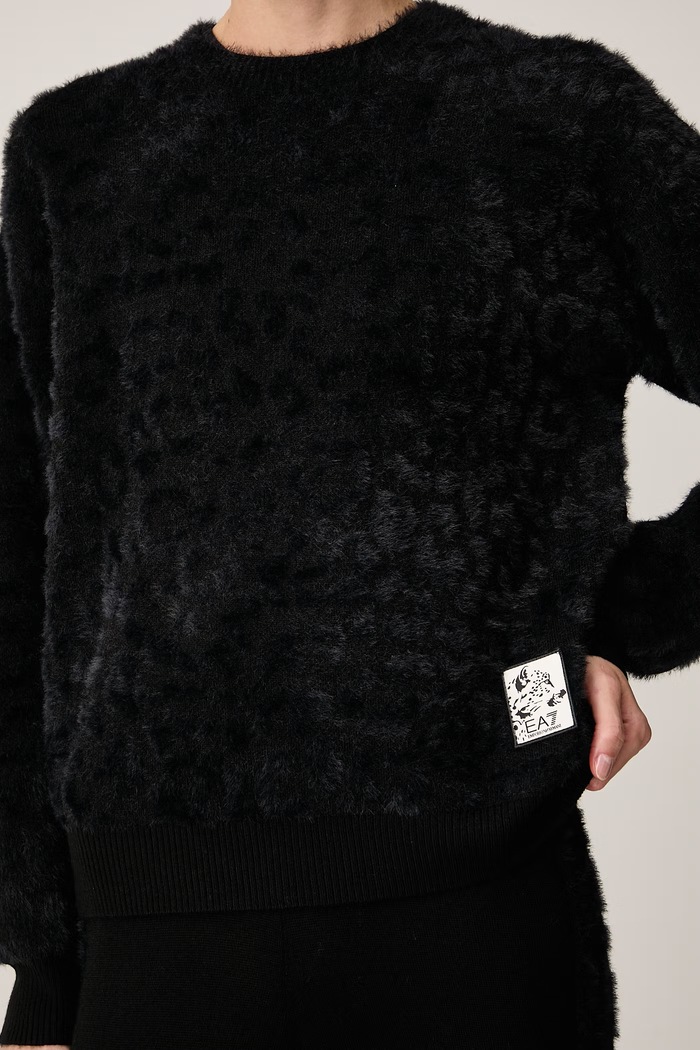 Sweter lounge damski z dodatkiem wełny EA7 Emporio Armani AF26685.7W001559 czarny