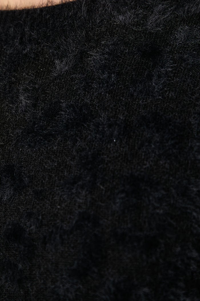 Sweter lounge damski z dodatkiem wełny EA7 Emporio Armani czarny AF26685.7W001559