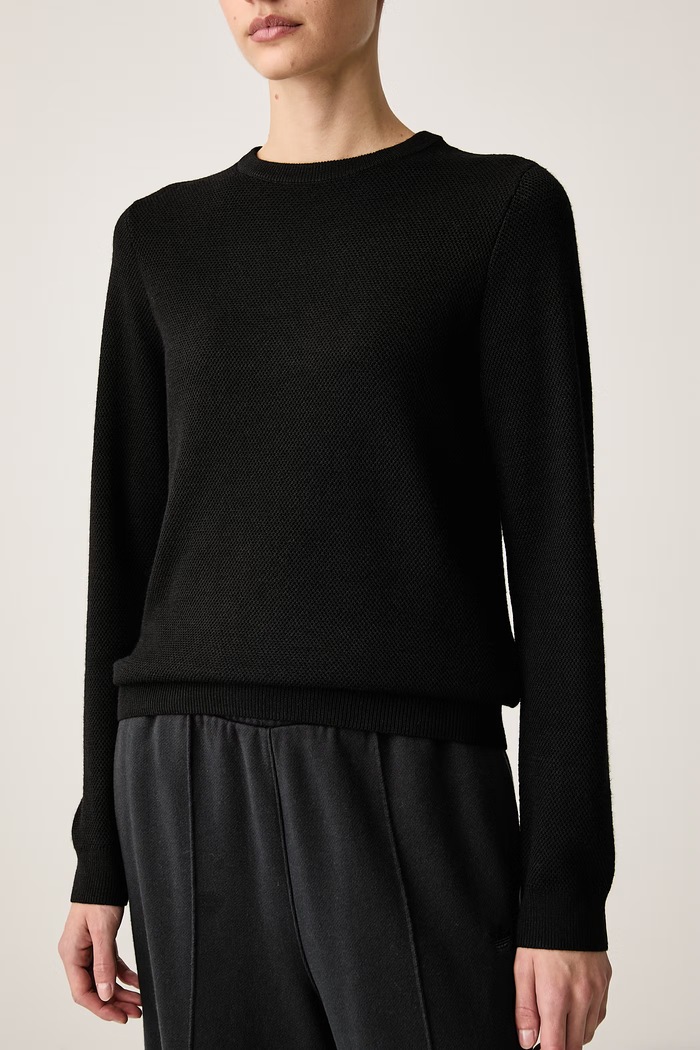 Sweter damski z dodatkiem wełny EA7 Emporio Armani AF27824.7W001544 czarny