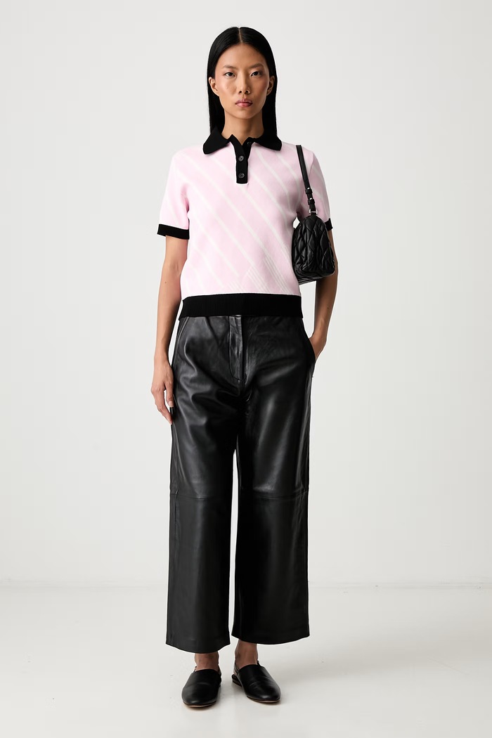 MSGM pletena polo majica za žene s viskozom 4141MDM210.267756 roza AW26