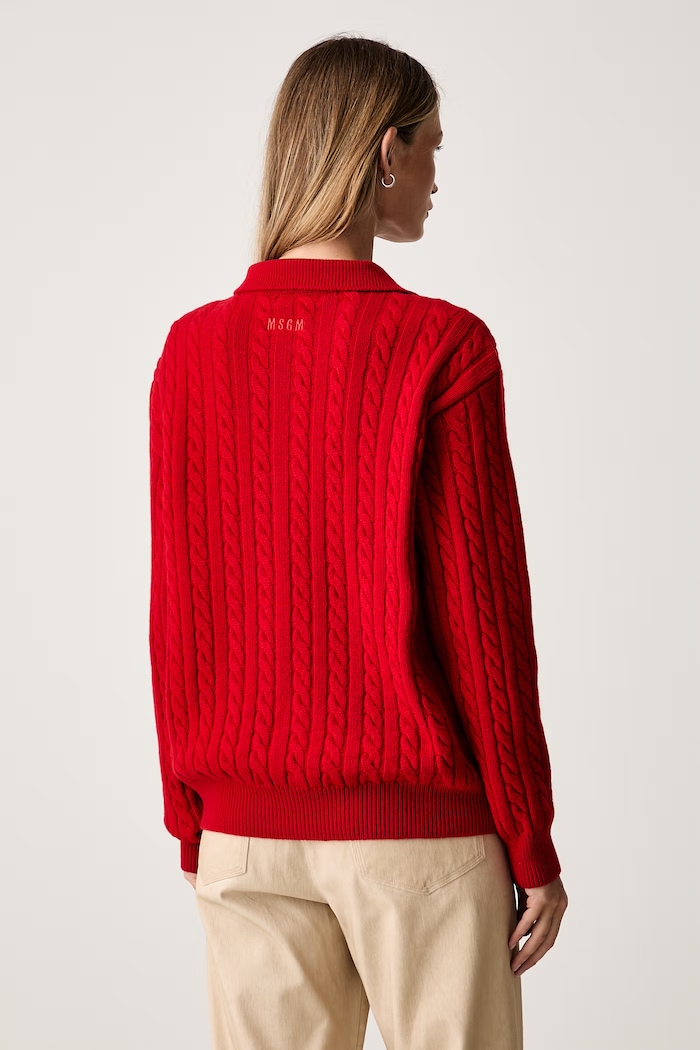 Ρούχα MSGM πουλόβερ γυναικείο μάλλινο 4141MDM197.267758 κόκκινο