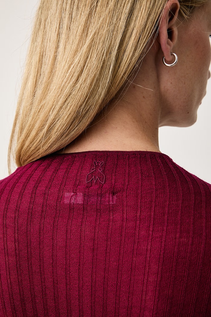 Sweter damski wełniany Patrizia Pepe bordowy 8K0420.K034