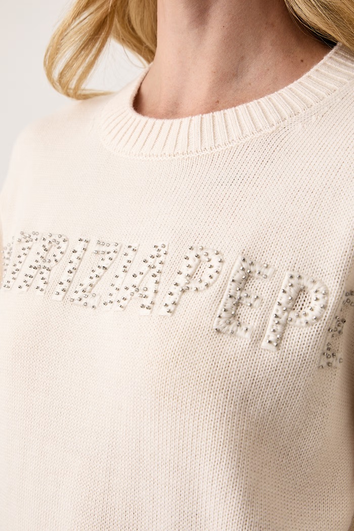 Sweter lounge damski z wełną Patrizia Pepe beżowy 8K0133.K282