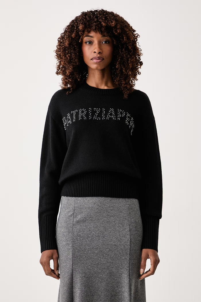 Patrizia Pepe sweter lounge damski z wełną czarny 8K0133.K282