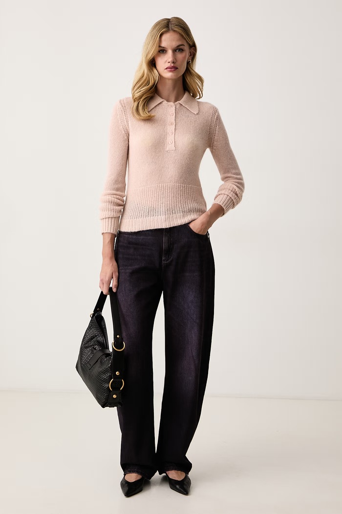 Patrizia Pepe Sweter damski z wełną 8K0102.KK012 różowy AW26