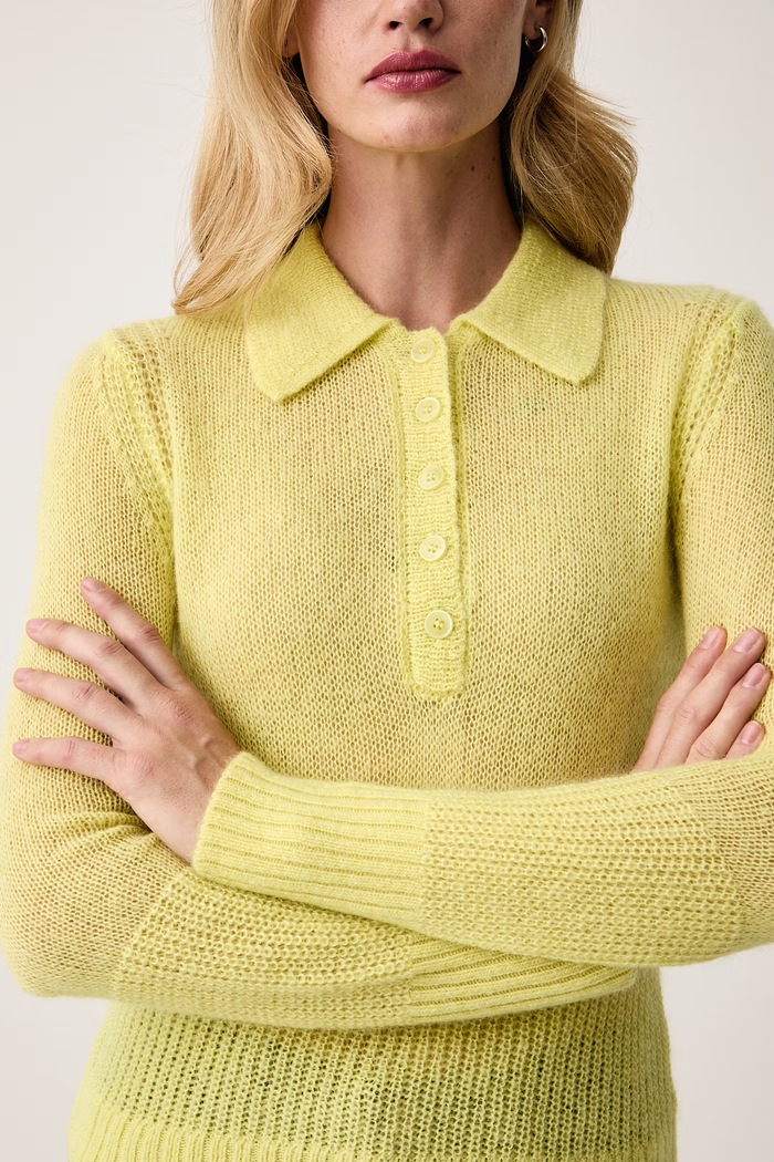 Sweter damski z wełną Patrizia Pepe 8K0102.KK012 żółty