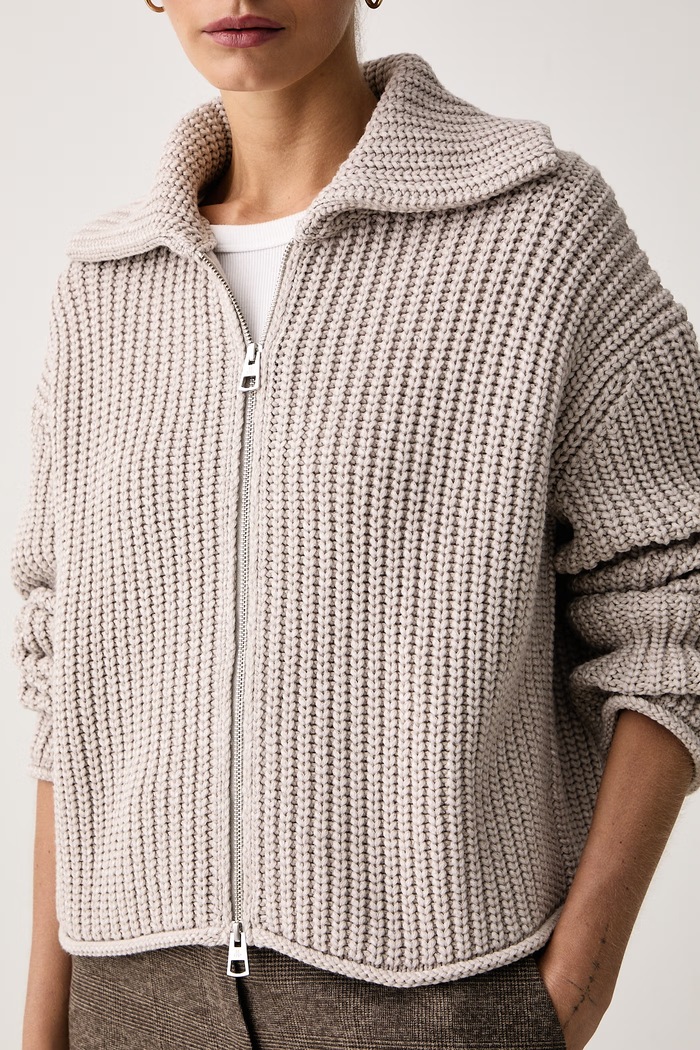 Cardigan pentru femei din bumbac Marc O'Polo 5000012278 bej