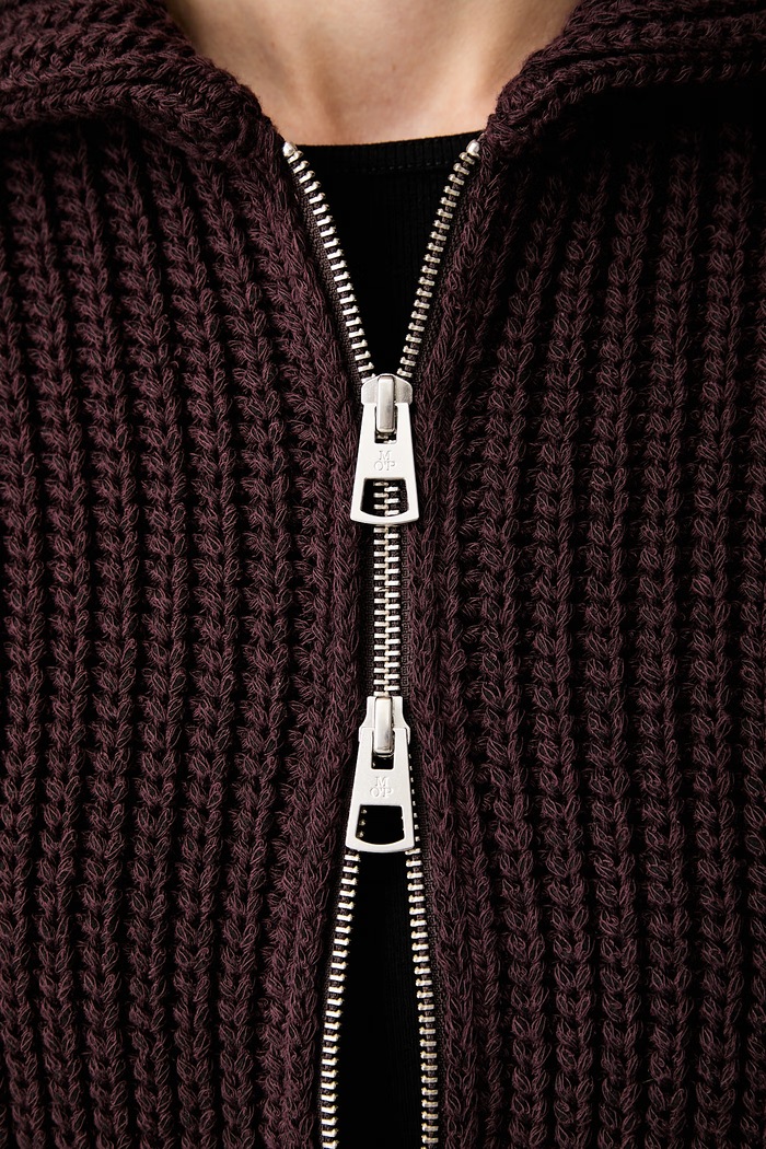 Marc O'Polo sweter rozpinany damski bawełniany 5000012278 bordowy