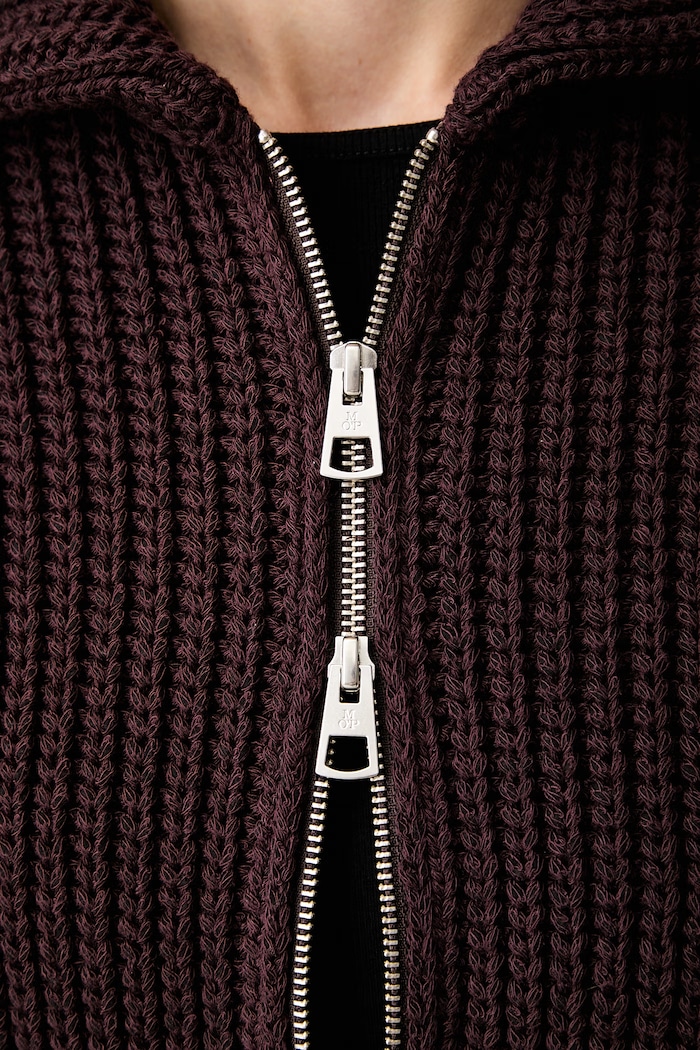 Marc O'Polo sweter rozpinany damski bawełniany 5000012278 bordowy