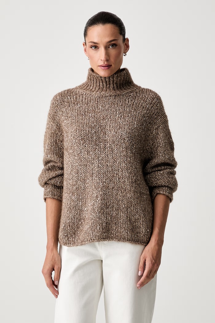 Marc O'Polo Sweter damski z dodatkiem wełny brązowy 5000012077