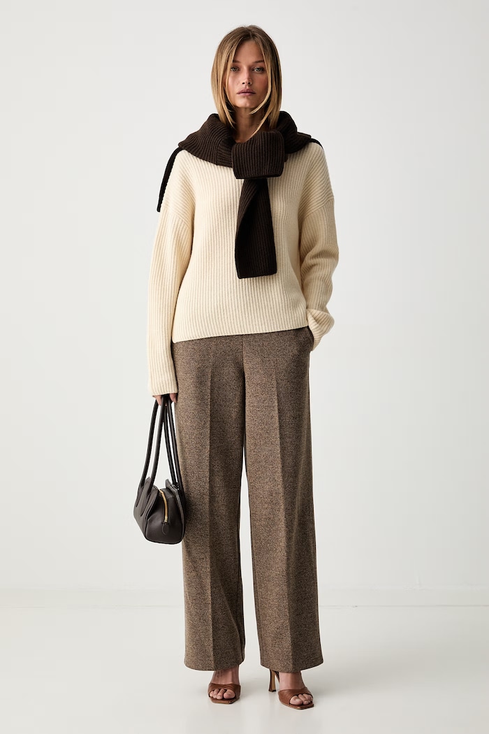 Marc O'Polo sweter damski z wełną 5000012064 beżowy AW26