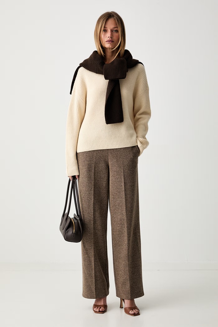 Marc O'Polo sweter damski z wełną 5000012064 beżowy AW26