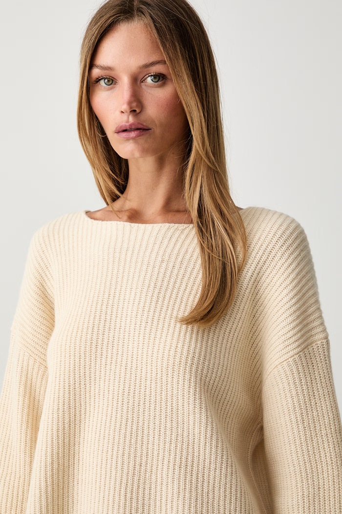 Marc O'Polo sweter damski z wełną beżowy 5000012064