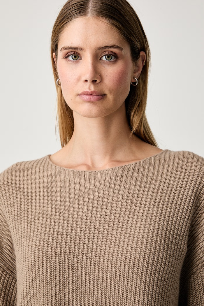 Marc O'Polo sweter damski z wełną beżowy 5000012064