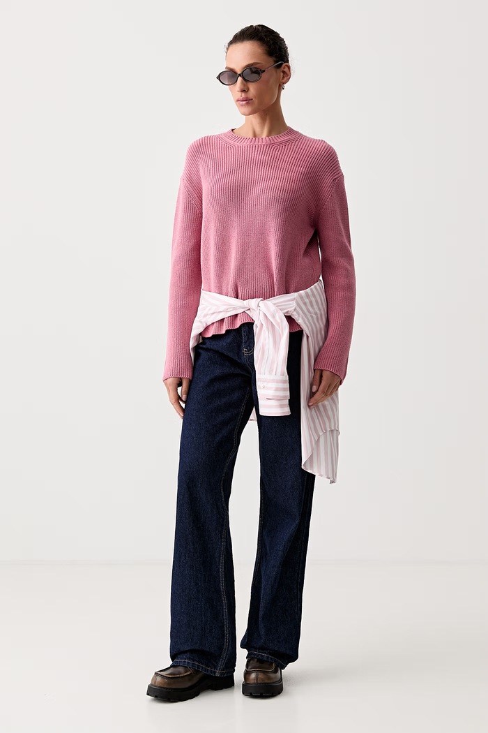 Marc O'Polo sweter damski bawełniany 5000011926 różowy AW26