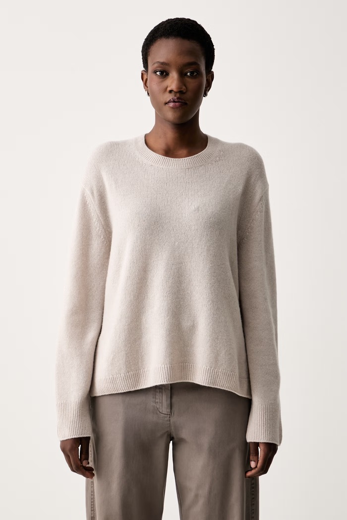 Marc O'Polo sweter damski wełniany beżowy 5000011925