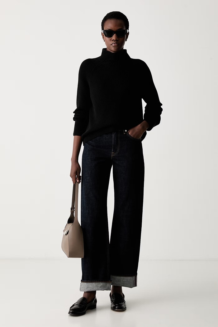 Marc O'Polo półgolf damski bawełniany 5000008814 czarny AW26
