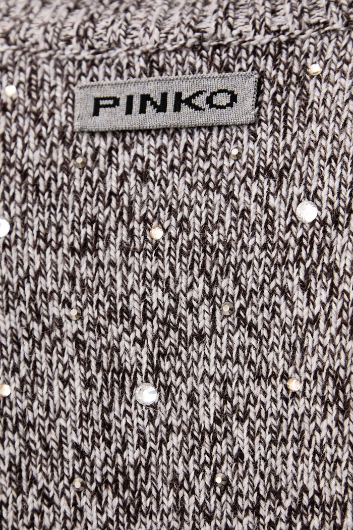 Sweter damski z dodatkiem wełny Pinko szary 107337.A3GD