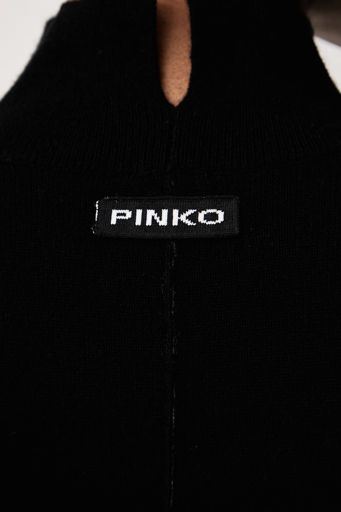Пуловер с ниско поло дамски от вълна Pinko черен 107204.A3G1