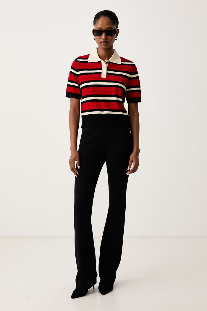 Pinko Pletena polo majica za žene od vune 105450.A3G1 crvena AW26