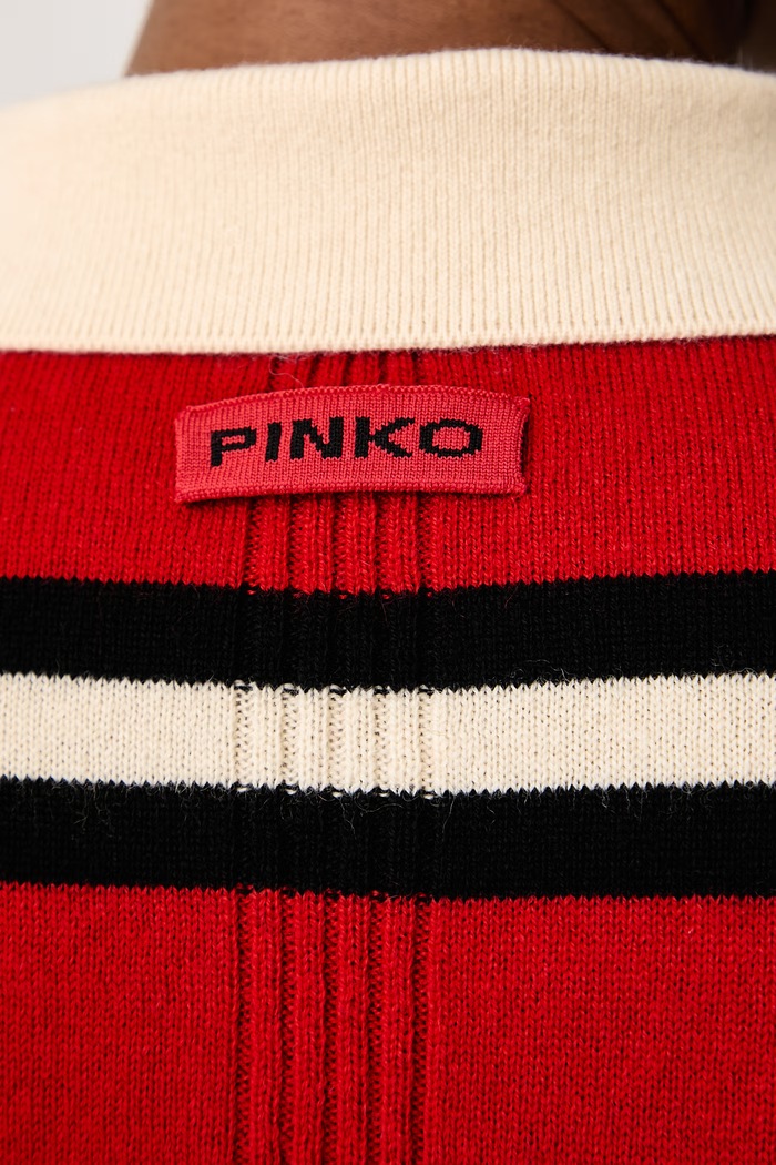 Pletena polo majica za žene od vune Pinko crvena 105450.A3G1