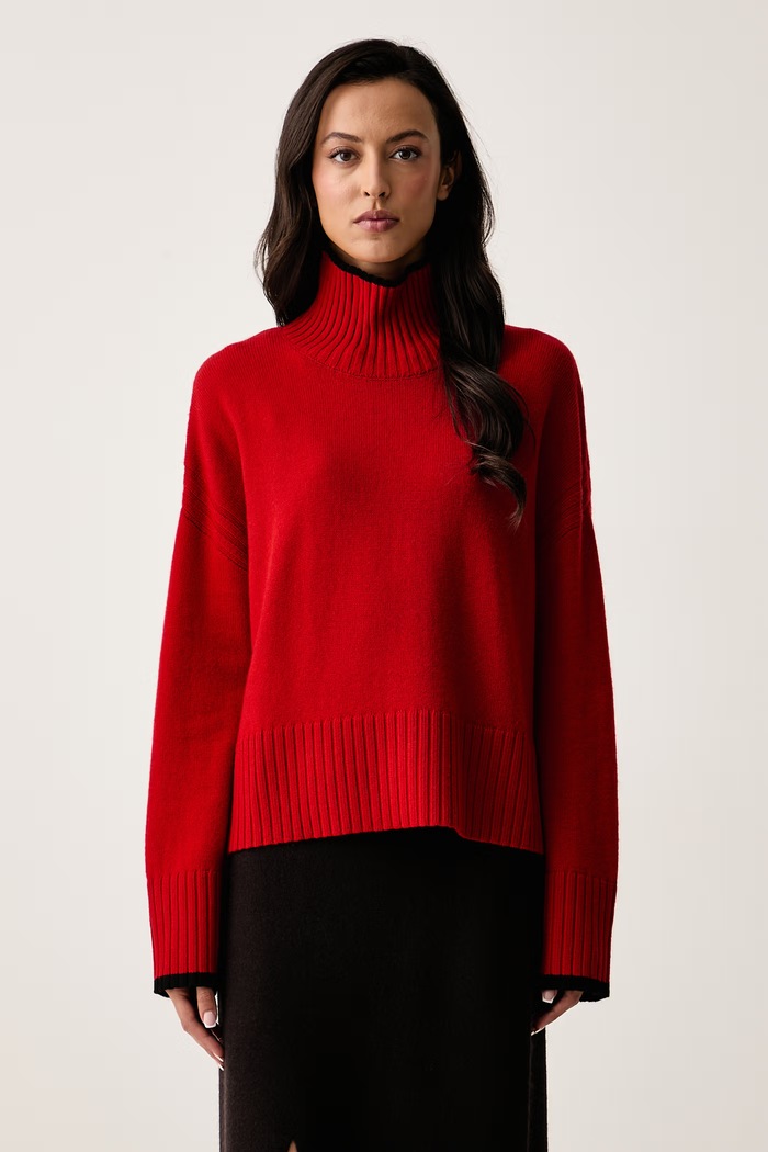 Pinko Półgolf damski wełniany czerwony 105446.A3G1