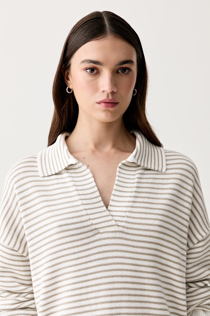 Barbour pulover pentru femei din bumbac Aylesby bej LKN1778