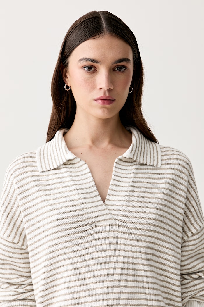 Barbour pulover pentru femei din bumbac Aylesby bej LKN1778