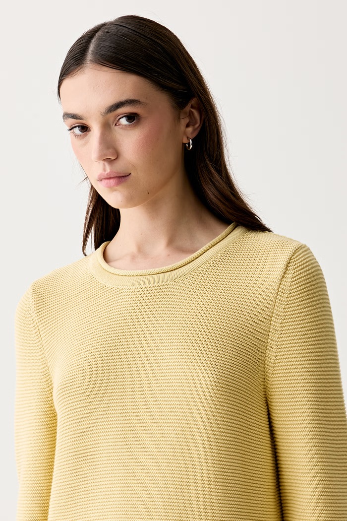 Barbour sweter damski bawełniany Fawley żółty LKN1775
