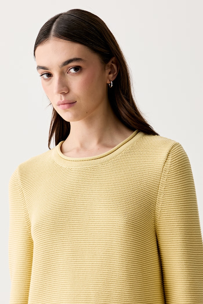 Barbour sweter damski bawełniany Fawley żółty LKN1775